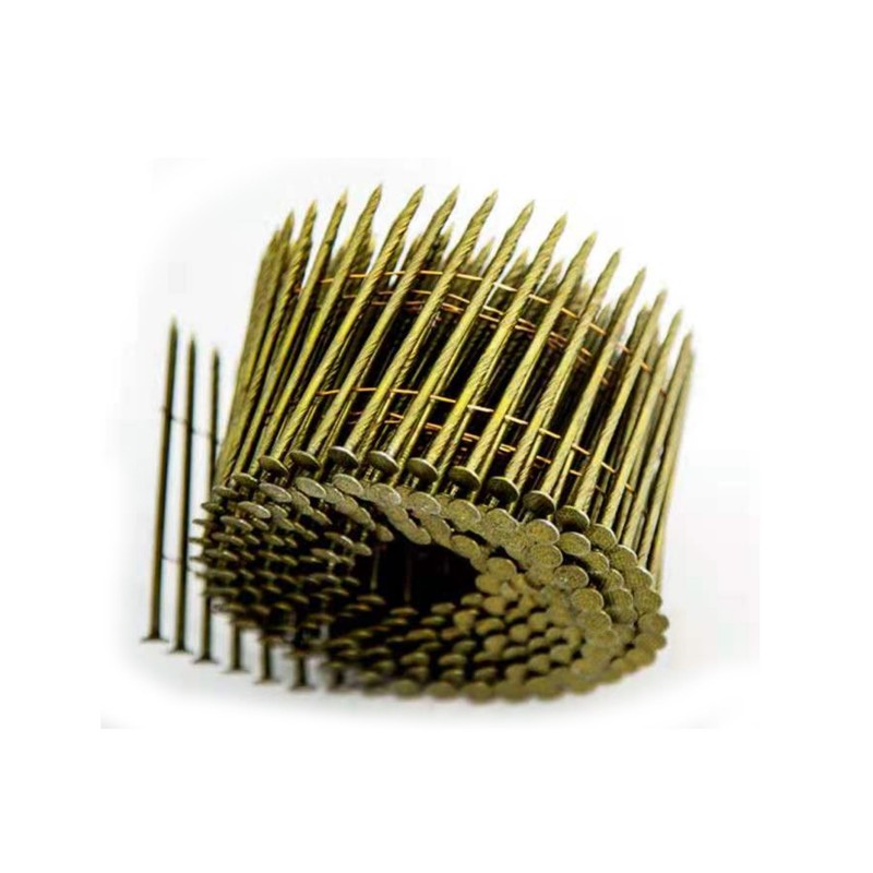 Heavy‑Duty 4" Coil Framing Nails, 0.130" Shank, Galvanized Wire‑Collated Nails